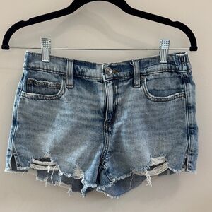 💙 Ripped Light Blue Jean Shorts